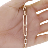 Italian 14k Yellow Gold Paper Clip Link Chain Bracelet 7.5" 6.2 grams