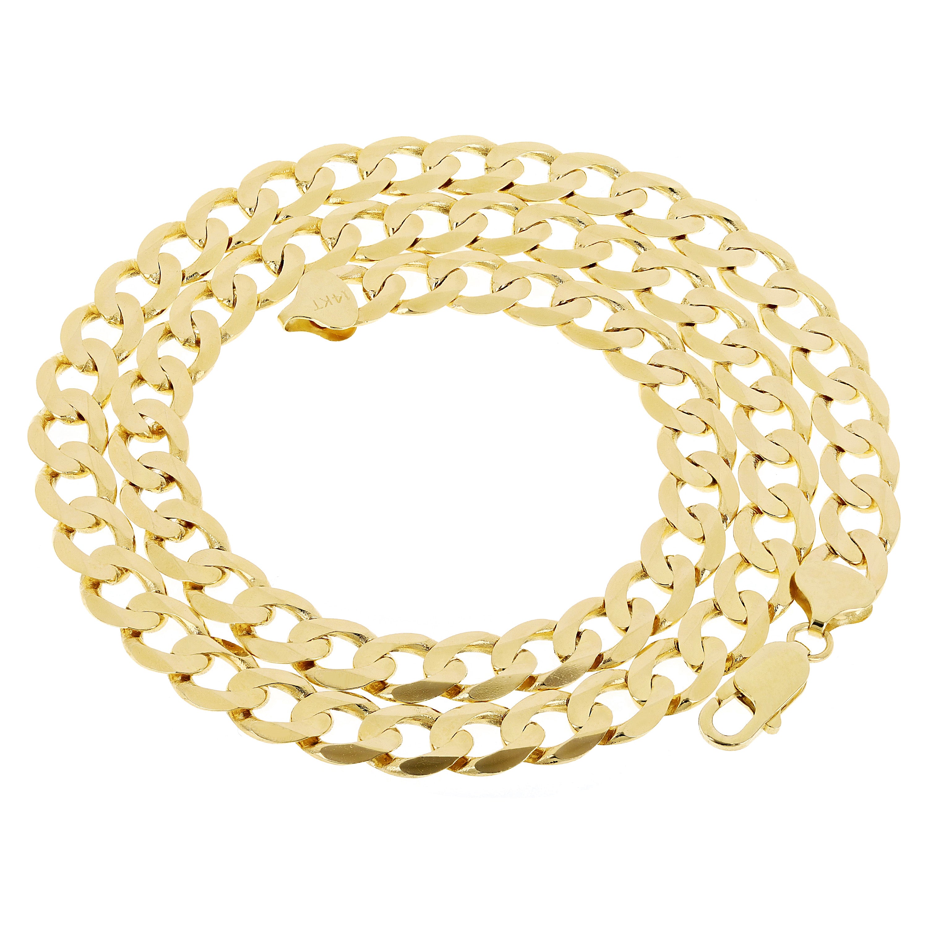 Men's Italian 14k Yellow Gold Curb Cuban Chain Necklace 24" 9mm 58.6 grams - 24"