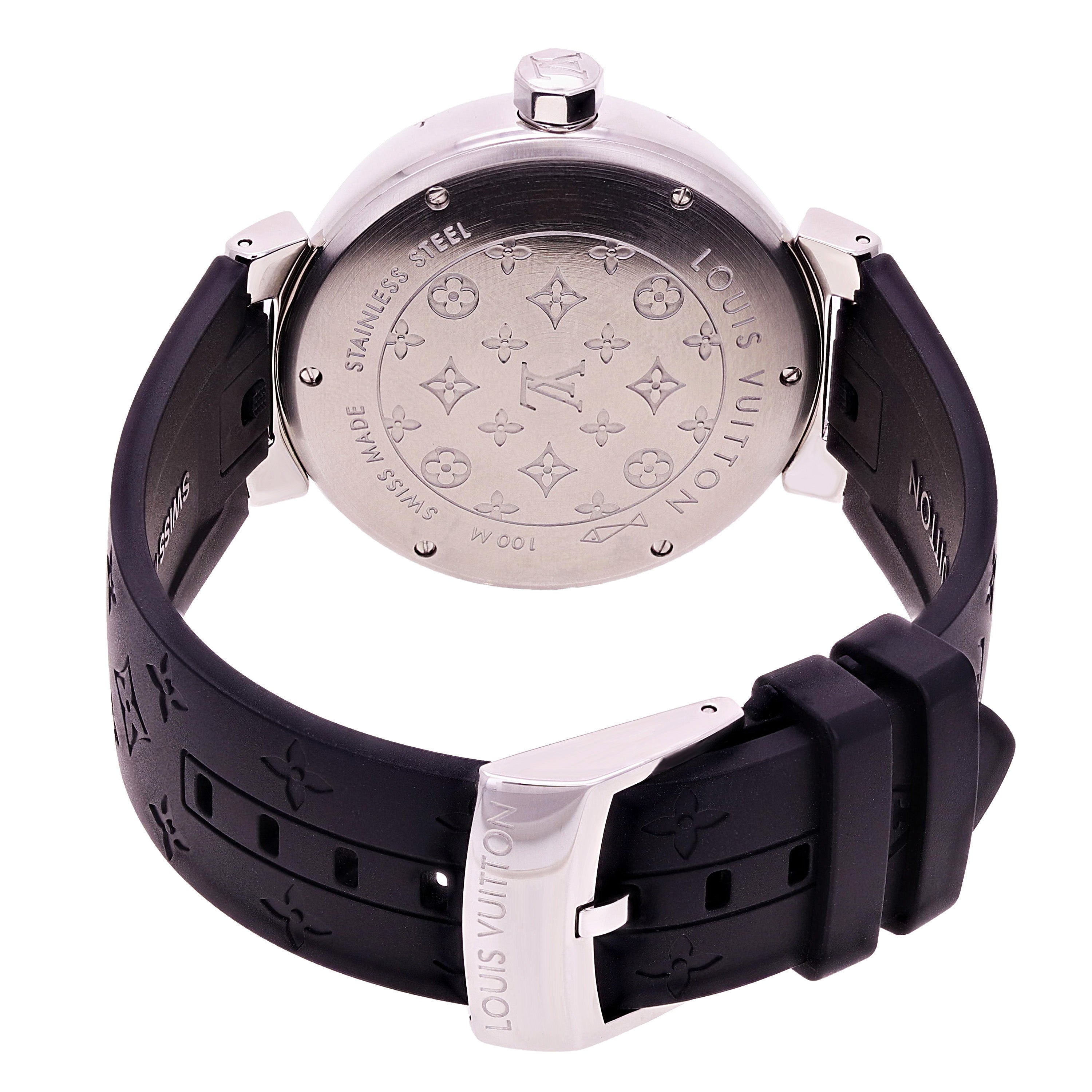 Louis Vuitton Ladies Tambour Lovely Cup Quartz Black Rubber Strap