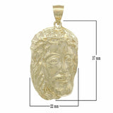 14k Yellow Gold Diamond Cut Jesus Christ Face Charm Pendant Religious 10 grams