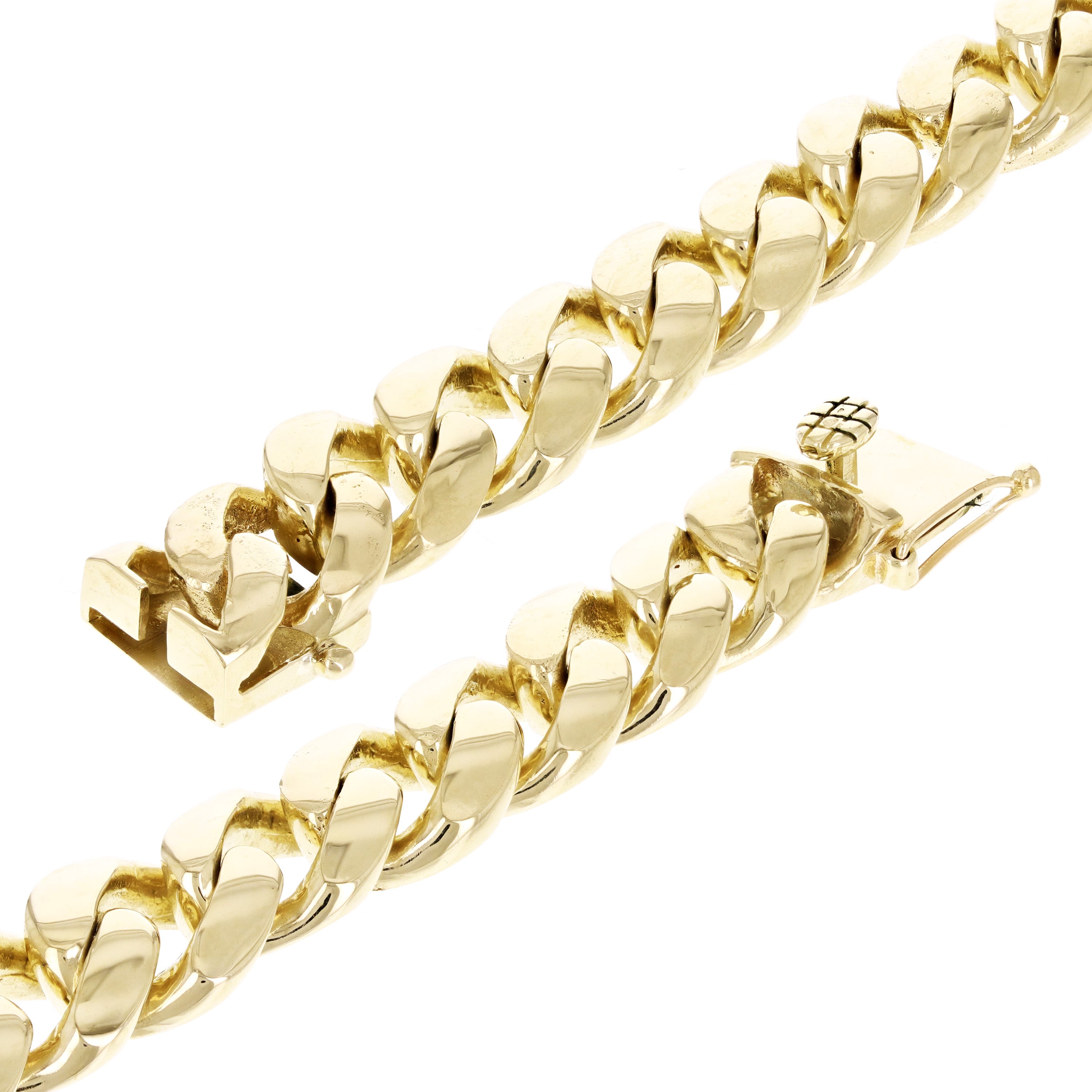 14k Yellow Gold Solid Miami Cuban Link Bracelet 8" 13mm 98 grams - Yellow,8" 98 grams