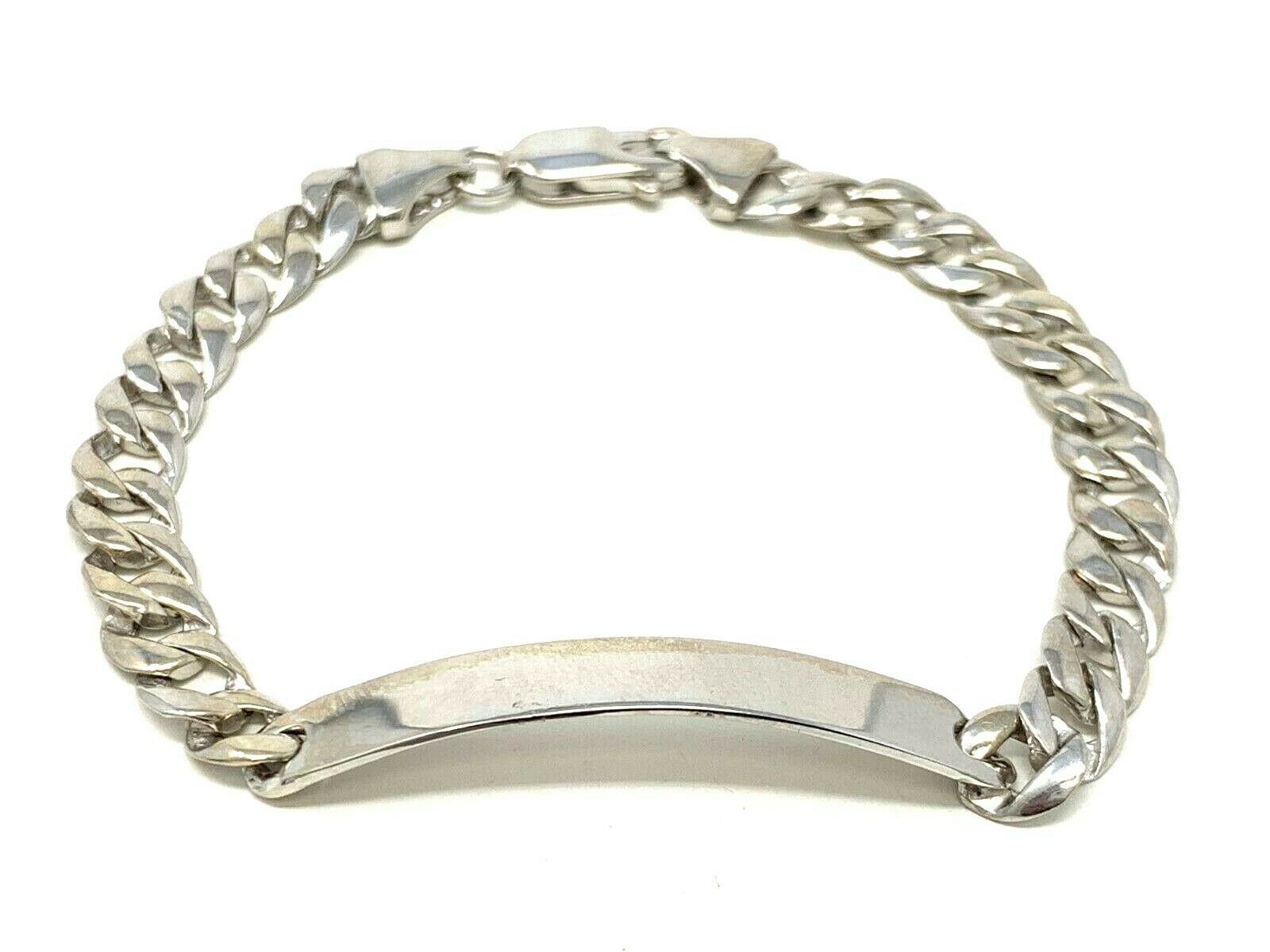 14k White Gold Child Baby Boy Kid Flat ID Cuban Bracelet 6" 7.3 grams