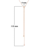 14k Rose Gold 0.27ctw Diamond 3-Stone Double Drop Modern Y-Necklace 17"