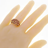 10k Yellow Gold Ruby Channel Woven Ring Size 7