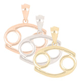 14k Rose Gold Cancer Zodiac Sign Charm Pendant - Cancer,Rose