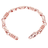 14k Rose Gold Handmade Fashion Link Bracelet 8" - Rose