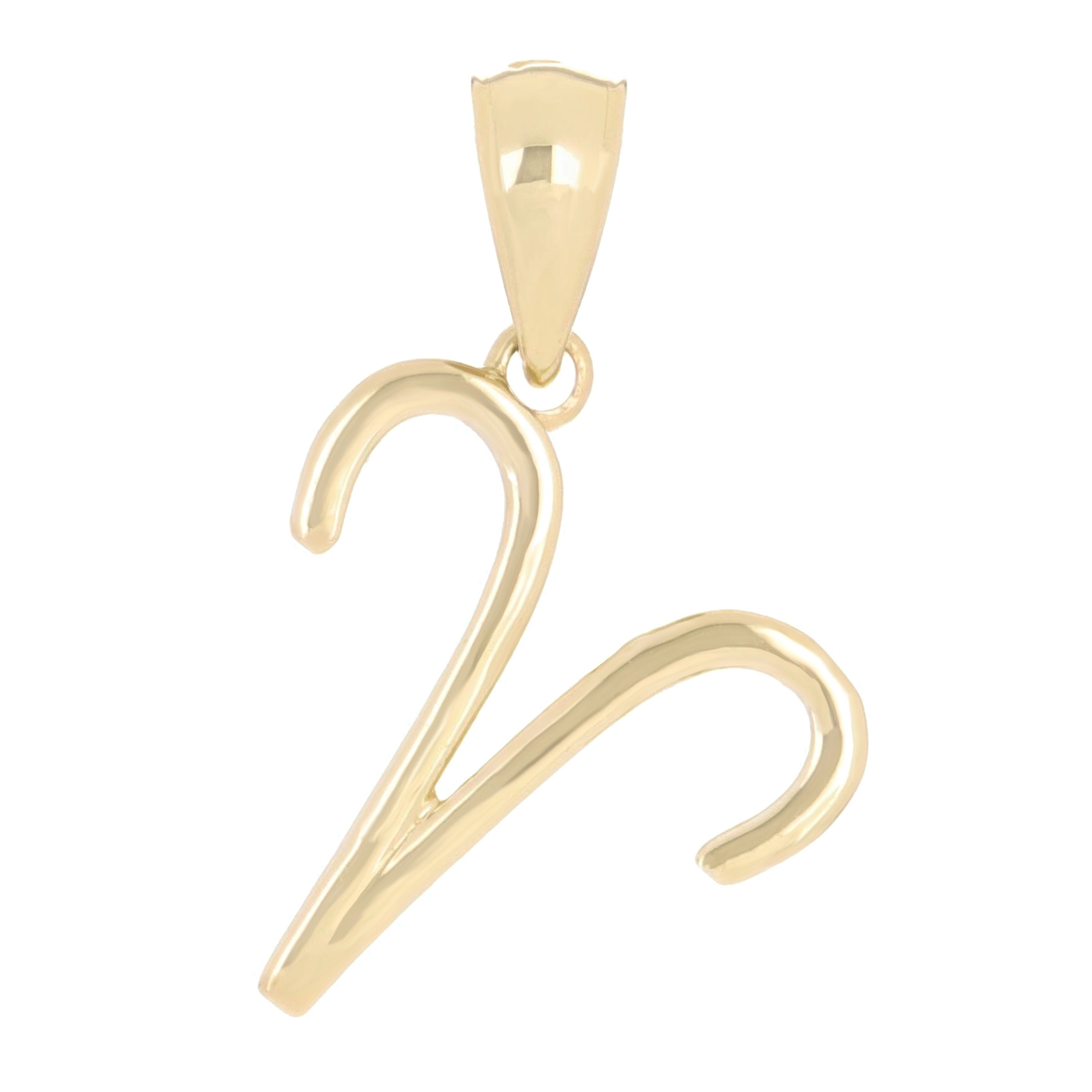 14k Yellow Gold Aries Zodiac Sign Charm Pendant - Aries,Yellow