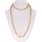 14k Yellow Gold Solid Handmade Beveled Anchor Chain Necklace 22" 5.4mm 42.7grams - Yellow,22"