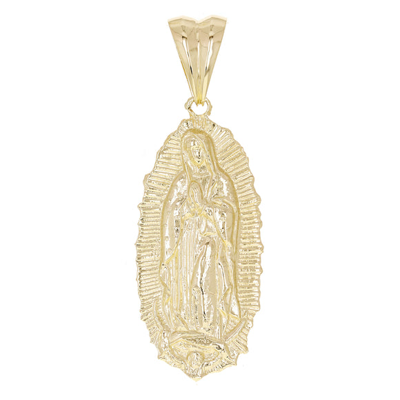 10k Yellow Gold Virgin Mary Lady of Guadalupe Religious Charm Pendant 16 grams - Yellow