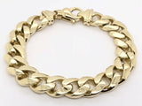 Men's 14k Yellow Gold Solid Miami Cuban Link Chain Bracelet 8.5" 12.5mm 89 grams