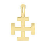 14k Yellow Gold Jerusalem Cross Pendant 1" 4 grams