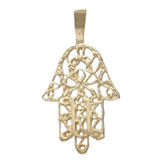 14k Yellow Gold Hamsa Hand Of Fatima Charm Pendant 0.8 gram - Yellow