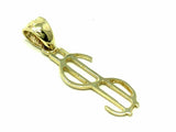 14k Yellow Gold Dollar Sign $ Money Charm Pendant 0.6 gram