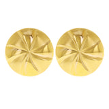 14k Yellow Gold Hollow Puffy Swirl Round Earrings 20mm 5.8 grams