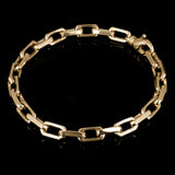 Men's 10k Yellow Gold Solid Handmade Link Chain Bracelet 7" 7mm 30.8 grams - 7"