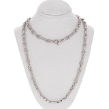 14k White Gold Solid Handmade Fashion Link Necklace 20" 6.5mm 56.4 grams - White,20" 56.4 grams