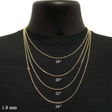 Italian 14k Yellow Gold Solid Anchor Cable Link Chain Necklace 18" 1.8mm 5.6 grams - 18" 5.6 grams