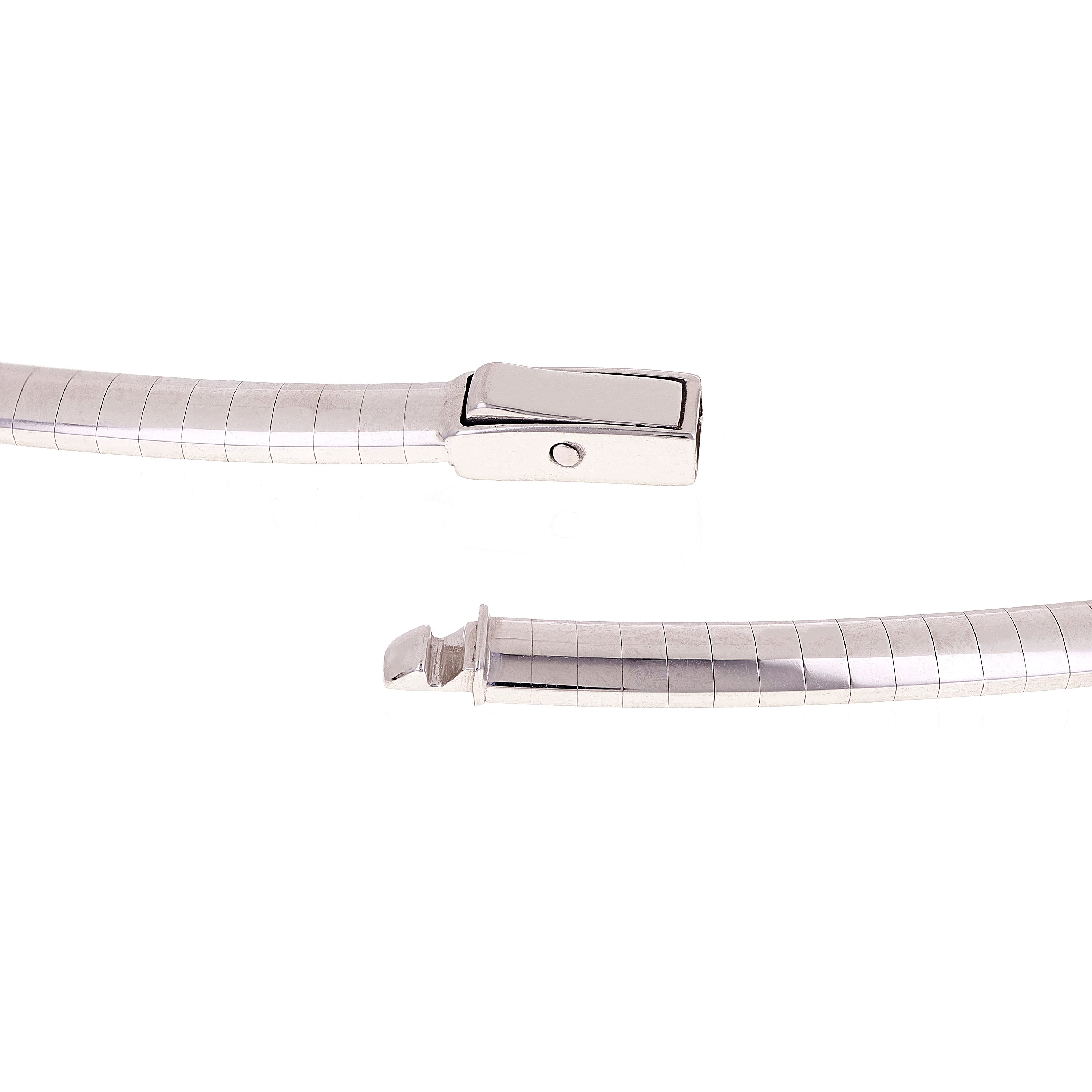 Women's Italian 14k White Gold Omega Necklace Choker 16" 4mm 24.3 grams - 24.3 grams