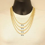 Italian 14k Yellow Gold Solid Round Byzantine Chain Necklace 22" 4.3mm 55.3 gram - 22"