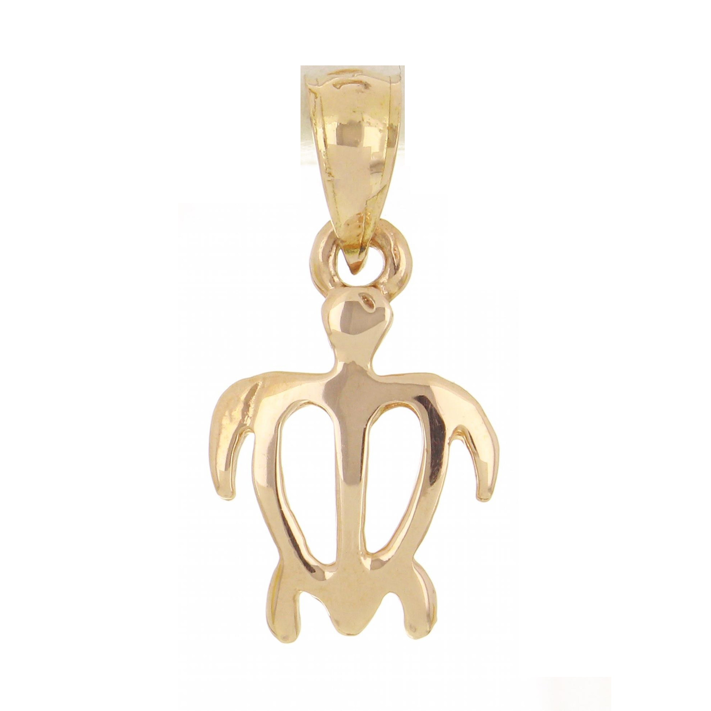 14k Rose Gold Hawaiian Sea Turtle Pendant Small - Rose