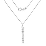14k White Gold 0.30ctw Diamond Journey Anniversary Linear Pendant Necklace - White