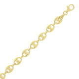 Italian 14k Yellow Gold Puffy Mariner Link Chain Bracelet 8-8.5" 7mm 6.6 grams