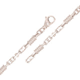 14K White Gold Handmade Spring Barrel Link Bracelet 9" 5.3mm 19.3 grams - White,9"