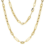 Italian 14k Yellow Gold Paper Clip Link Chain Necklace 18" 5.8mm 10.3 grams