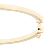 Italian 14k Yellow Gold Polished Oval Hollow Tube Bangle Bracelet 3mm