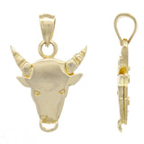 14k Yellow Gold Bull Taurus Zodiac Sign Charm Pendant 3.7 grams - Yellow