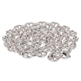 10k White Gold Handmade Fashion Link Necklace 22" 7.5mm 62.3grams - White,22"