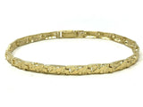 14k Yellow Gold Solid Chunky Nugget Bracelet 8.25"- 8.75" 4.75mm 10.8 grams - 8.75"