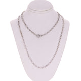 14k White Gold Handmade Fashion Link Necklace 18" 3mm 20.7grams - White