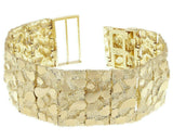 Men's 14k Yellow Gold Solid Nugget Bracelet Link 7.5"- 8" 31mm 97 grams