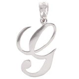 14k White Gold Initial Letter G Alphabet Charm Pendant - Letter G,White