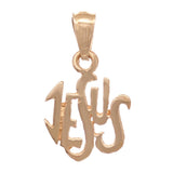 14k Rose Gold JESUS Charm Pendant 1 gram - Rose