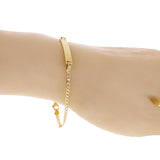 Italian 14k Two Tone Gold Engravable Baby Kids Cuban ID Bracelet 6-7" 2.5 grams
