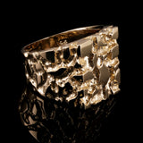 Men's 14k Yellow Gold Nugget Ring Size 7 - 16.4mm 9.5 grams - Ring Size 7