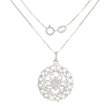 14k White Gold Zodiac Sign Cancer Pendant Necklace 18" - Cancer,White