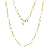 Italian 14k Yellow Gold Diamond Cut Paper Clip Link Chain Necklace 18" 7.2 grams - 18" 7.2 grams