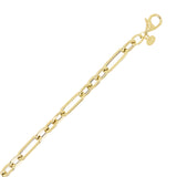 Italian 14k Yellow Gold Paper Clip Link Chain Bracelet 7.75" 5mm 2 grams