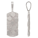 10k White Gold Rectangle Nugget Charm Pendant 1.15" 2.8 grams - White