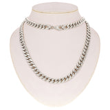 14k White Gold Solid Heavy Miami Cuban Chain Link Necklace 30" 10 mm 197.9 grams with Lobster Clasp - White,30"
