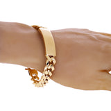 Men's Italian 14k Yellow Gold Hollow Miami Cuban Link ID Bracelet 8" 11.6mm 24g