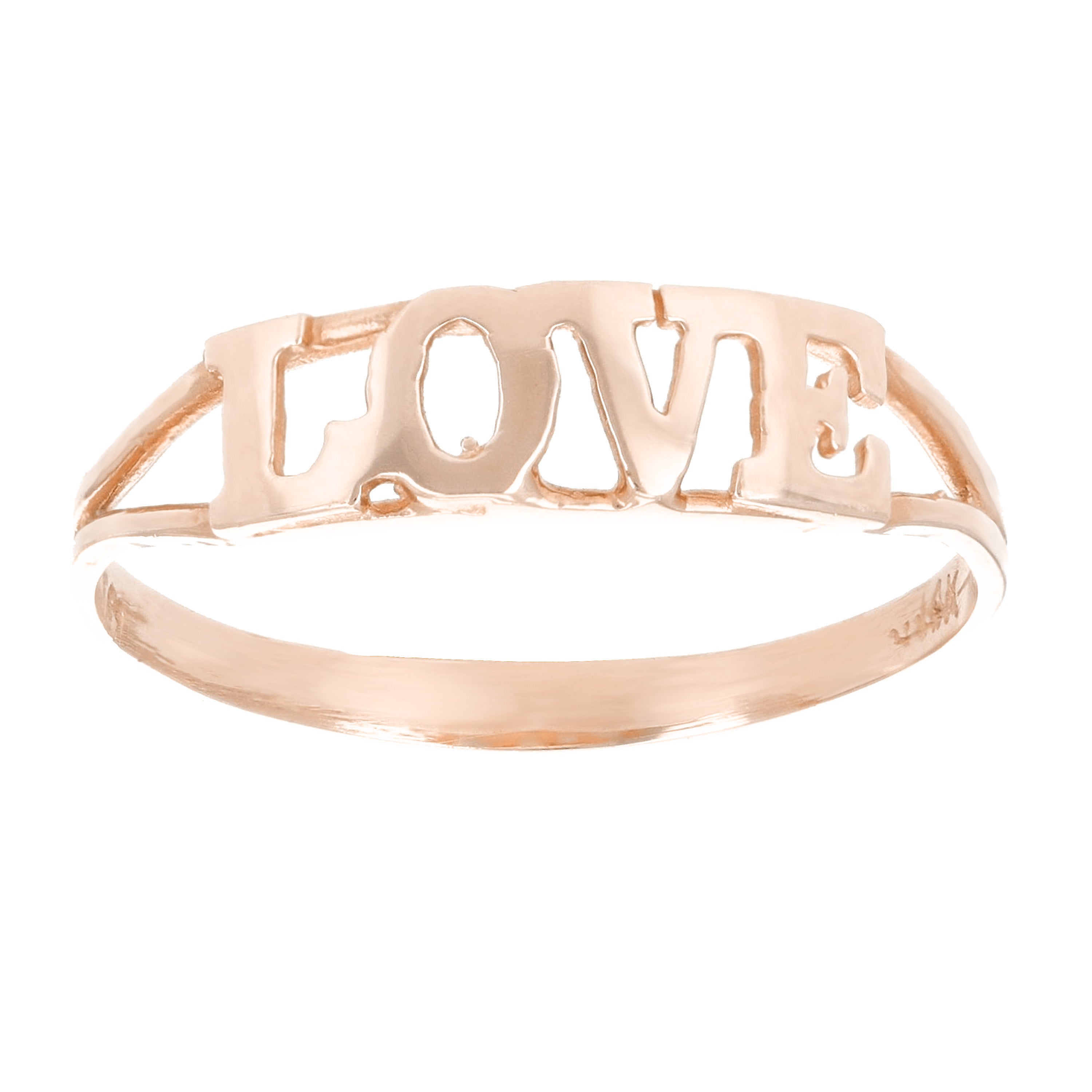 14k Rose Gold "LOVE" Ring Size 11 - Rose,Ring Size 11