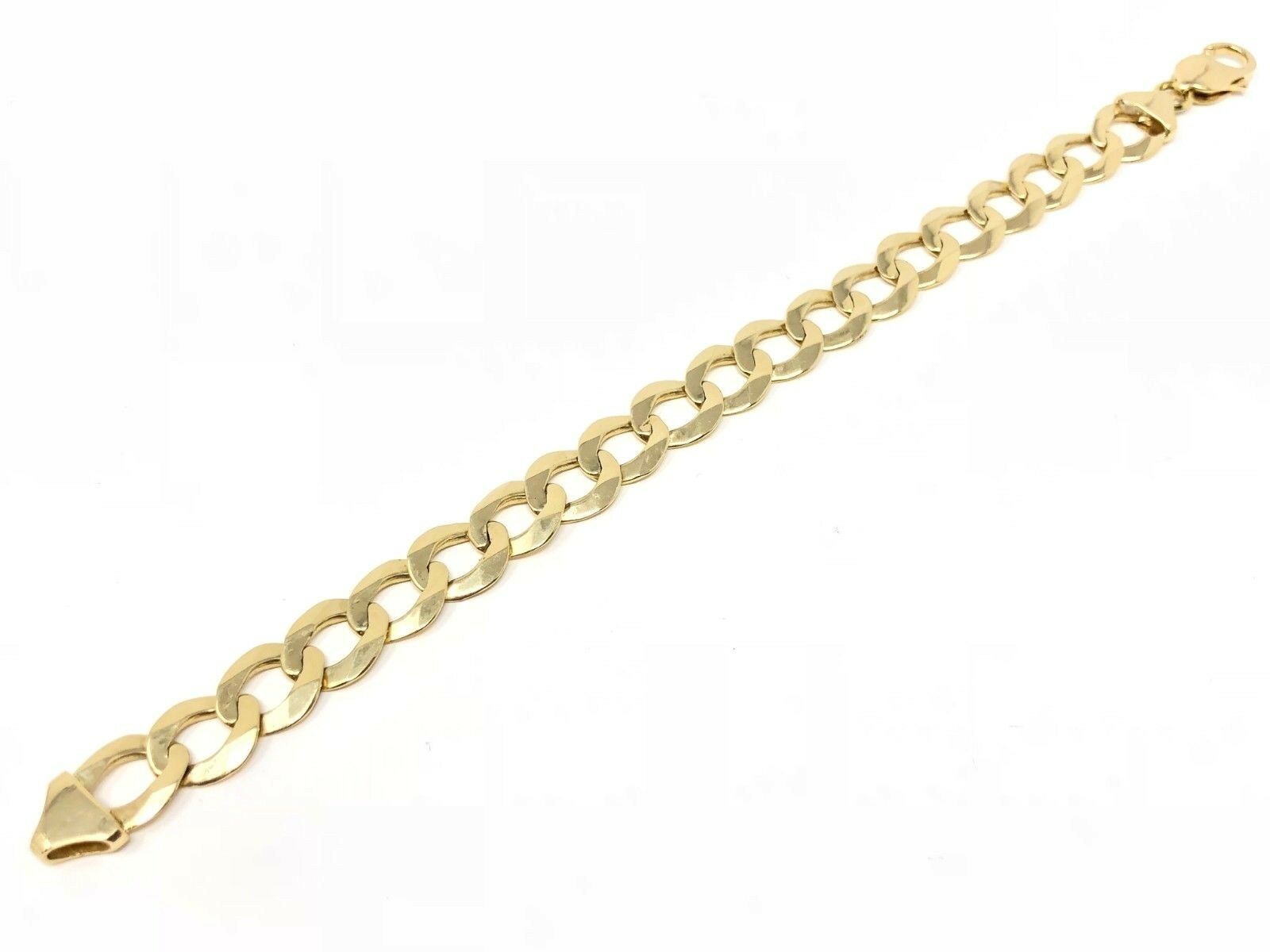 Men's 14k Yellow Gold Solid Cuban Link Chain Bracelet 7.5" 11mm 21 grams
