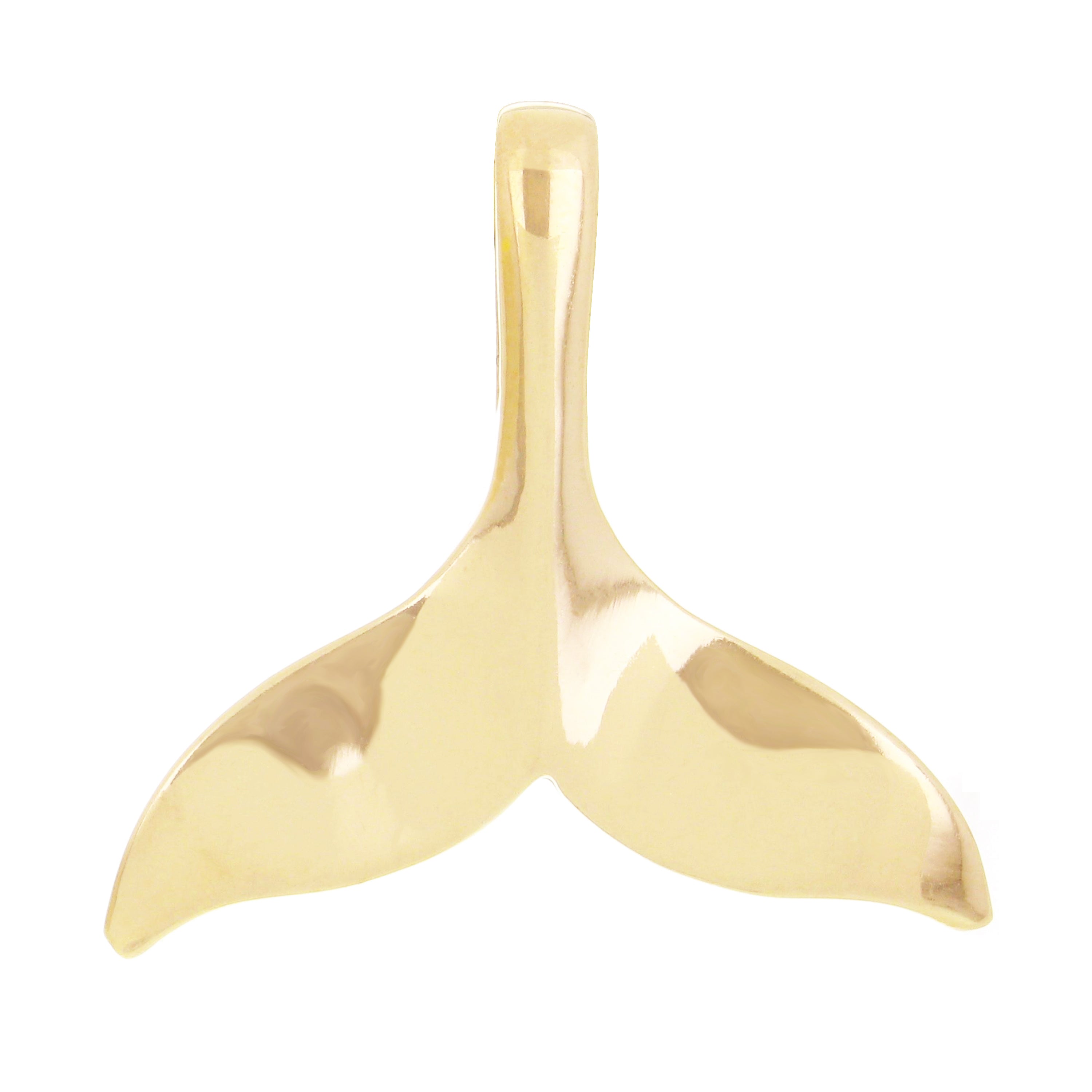 14k Yellow White or Rose Gold Whale Tail Charm Pendant