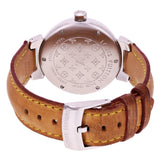 Louis Vuitton Ladies Tambour Quartz Tan Leather Strap