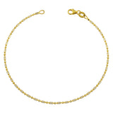 Italian 14k Two Tone Gold Bar & Beads Link Chain Bracelet Various Lengths
