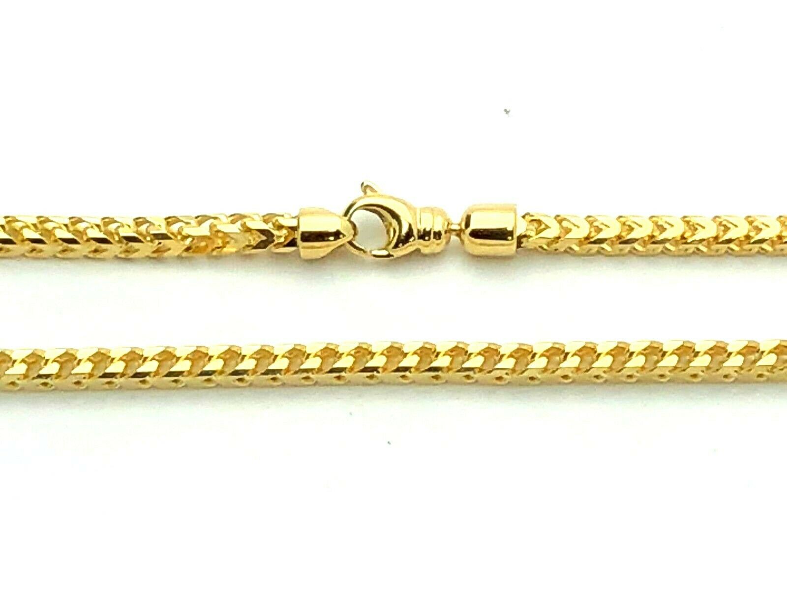 14k Yellow Gold Solid Franco Chain Link Necklace 28" 3.6mm 60.8 grams - 28"
